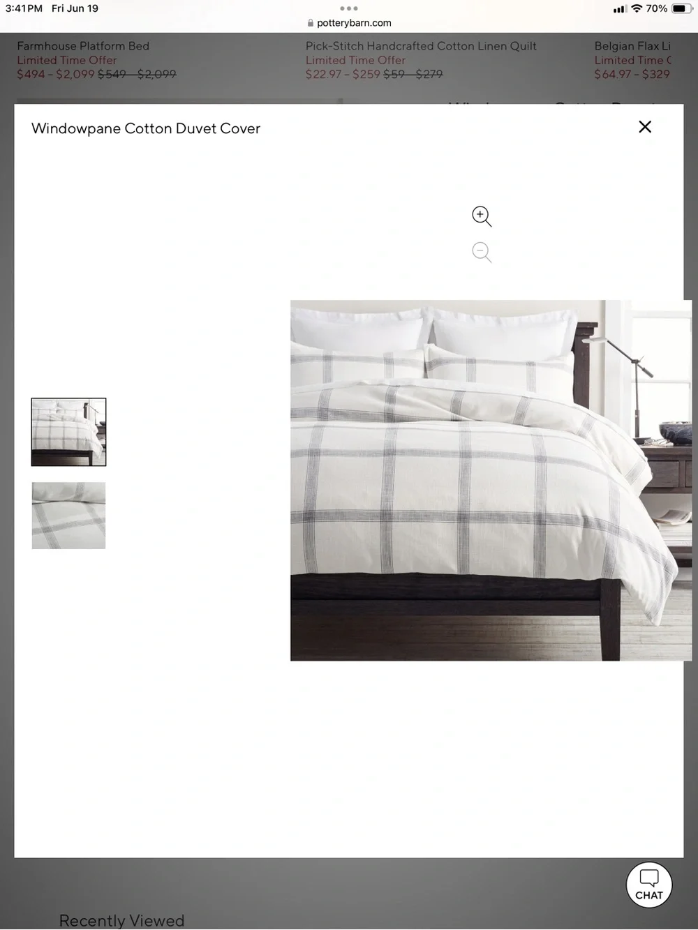 NWT Pottery Barn Windowpane king duvet cover❤️❤️❤️❤️